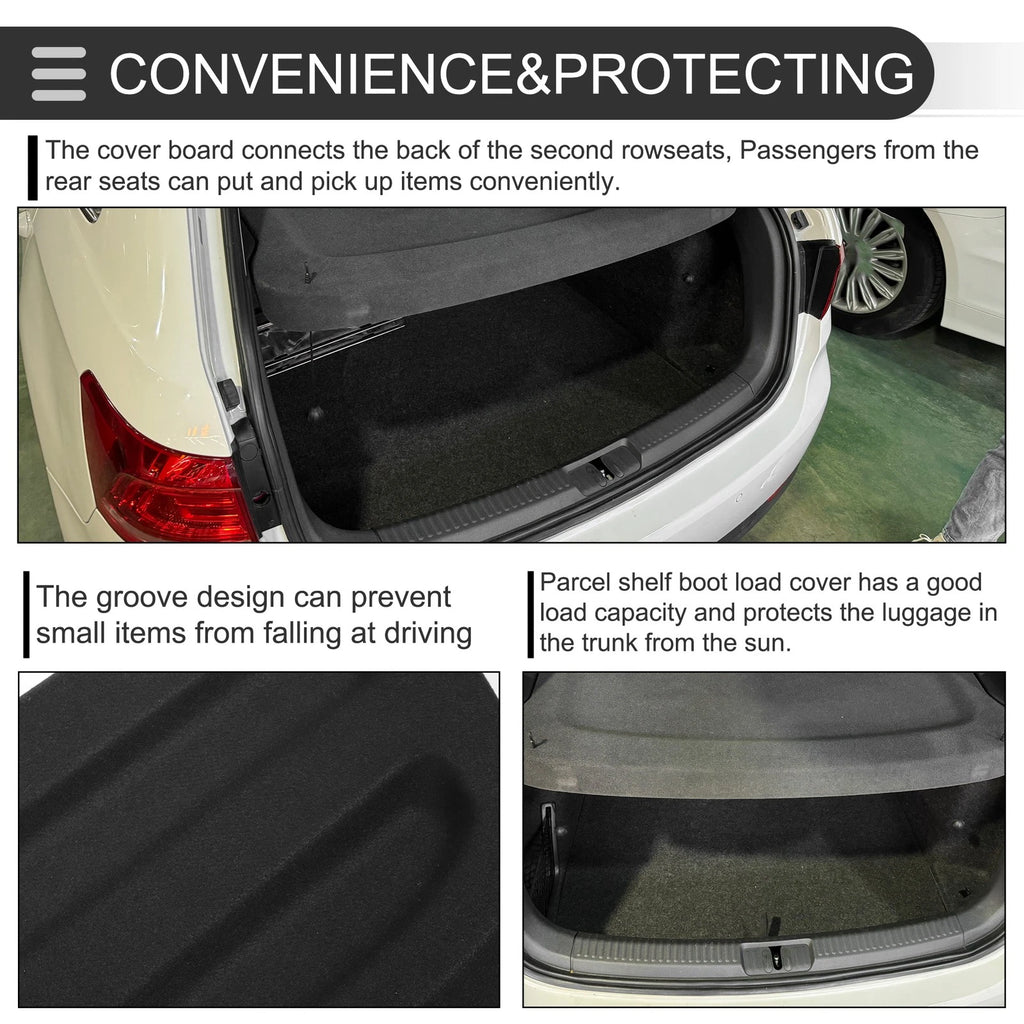 Rear Parcel Shelf Boot Load Cover for Honda Fit (2015–2020) Black