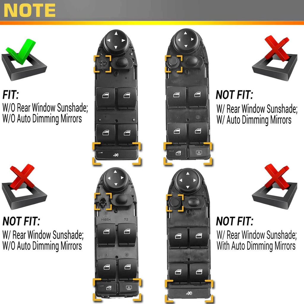 Power Window Switch for BMW 528i 535i 535xi 550i M5 (2008–2010)