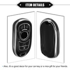 6 Button Key Fob Case Cover for Buick Encore, Enclave (2013–2021) TPU Black