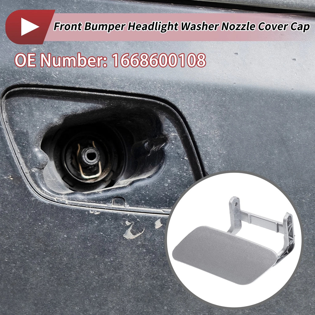 Front Left Washer Nozzle Cover Cap for Mercedes-Benz ML350 (2012–2015) Silver Tone