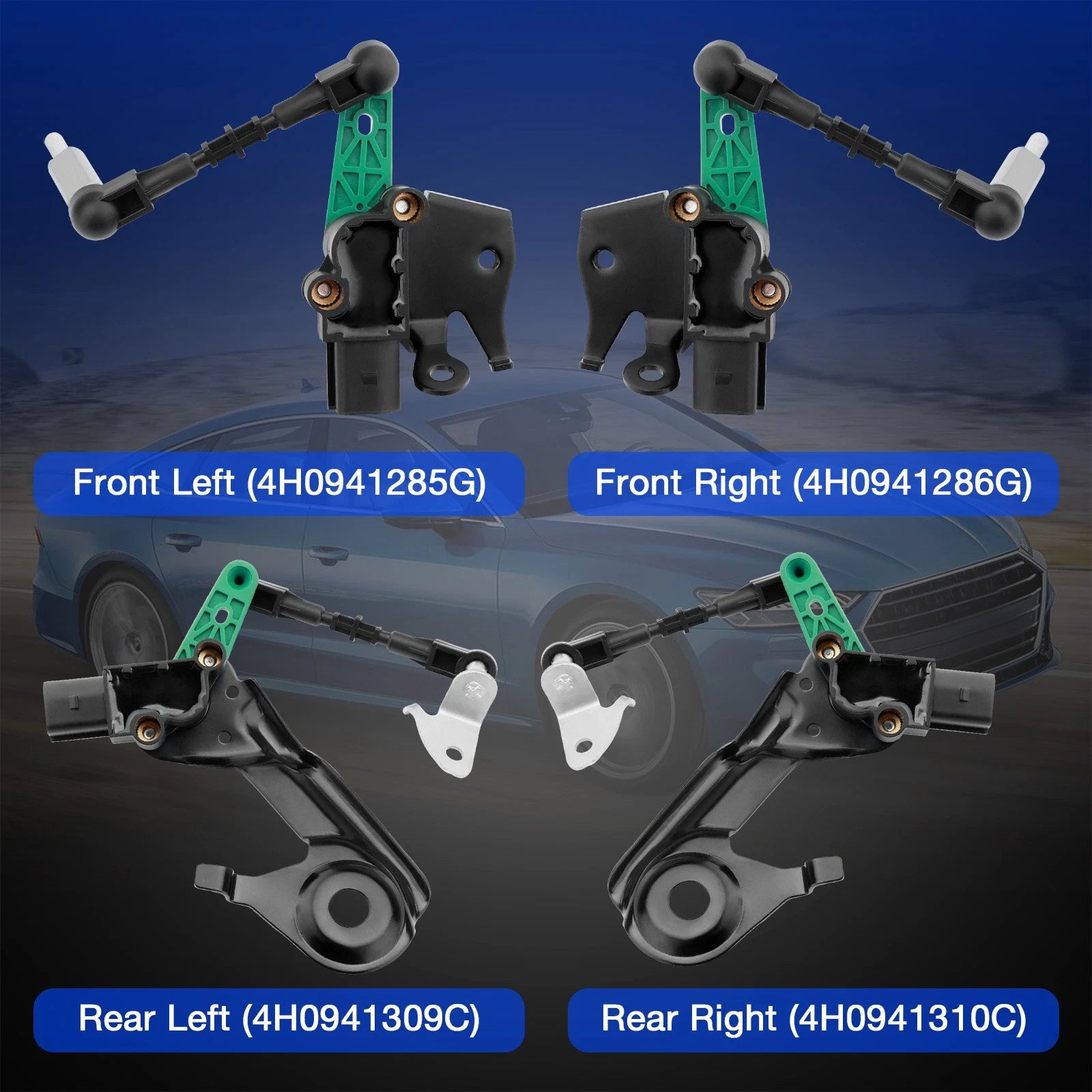 4x Air Suspension Height Level Sensors for Audi A6 A7 S6 S7 S8 (2011–2018)