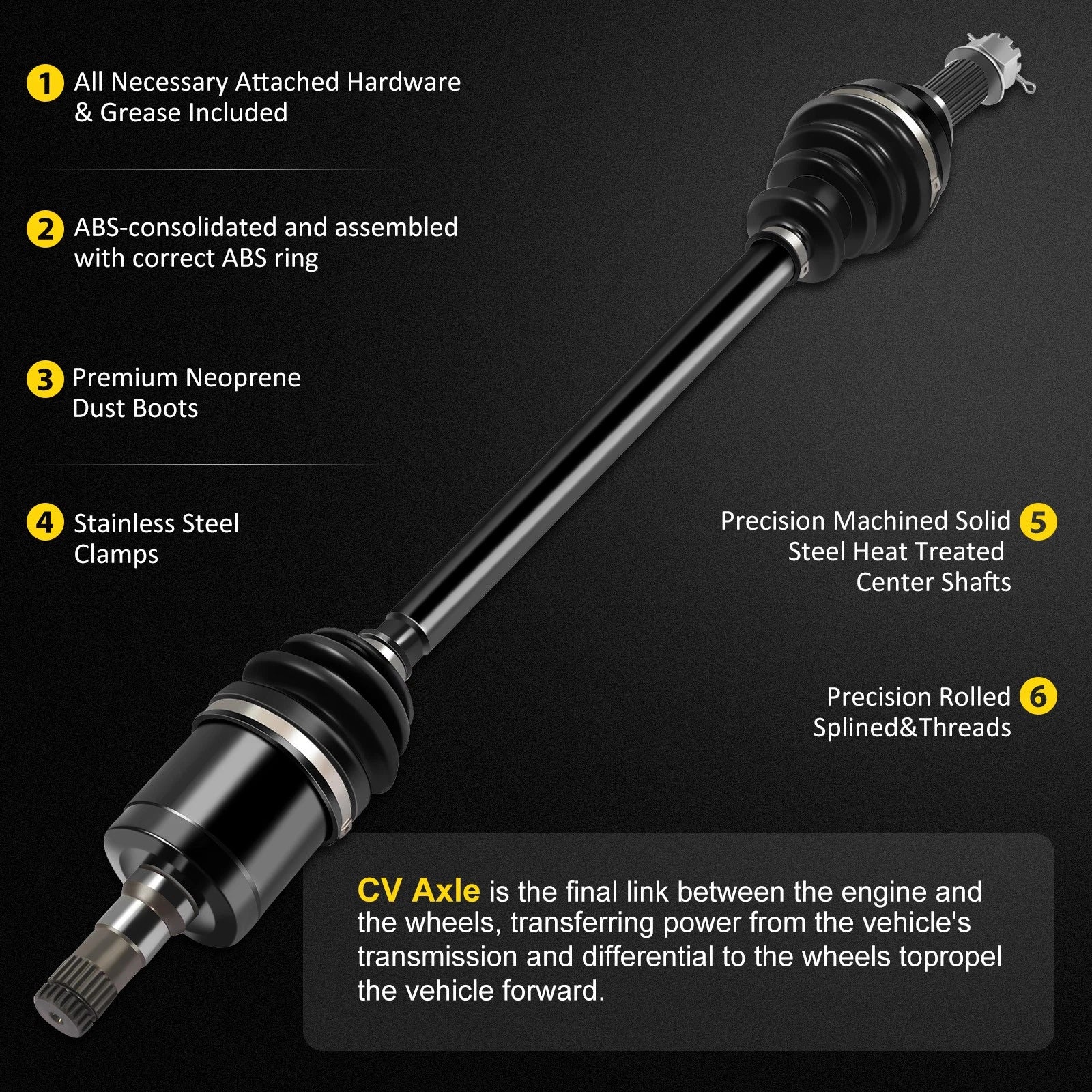 Front Left CV Joint Axle Shaft for John Deere Gator XUV 825i (2011–2017)