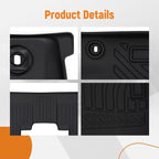 Set of 4 Black Non-Slip TPE All-Weather Floor Mats for Acura MDX (2014–2020)