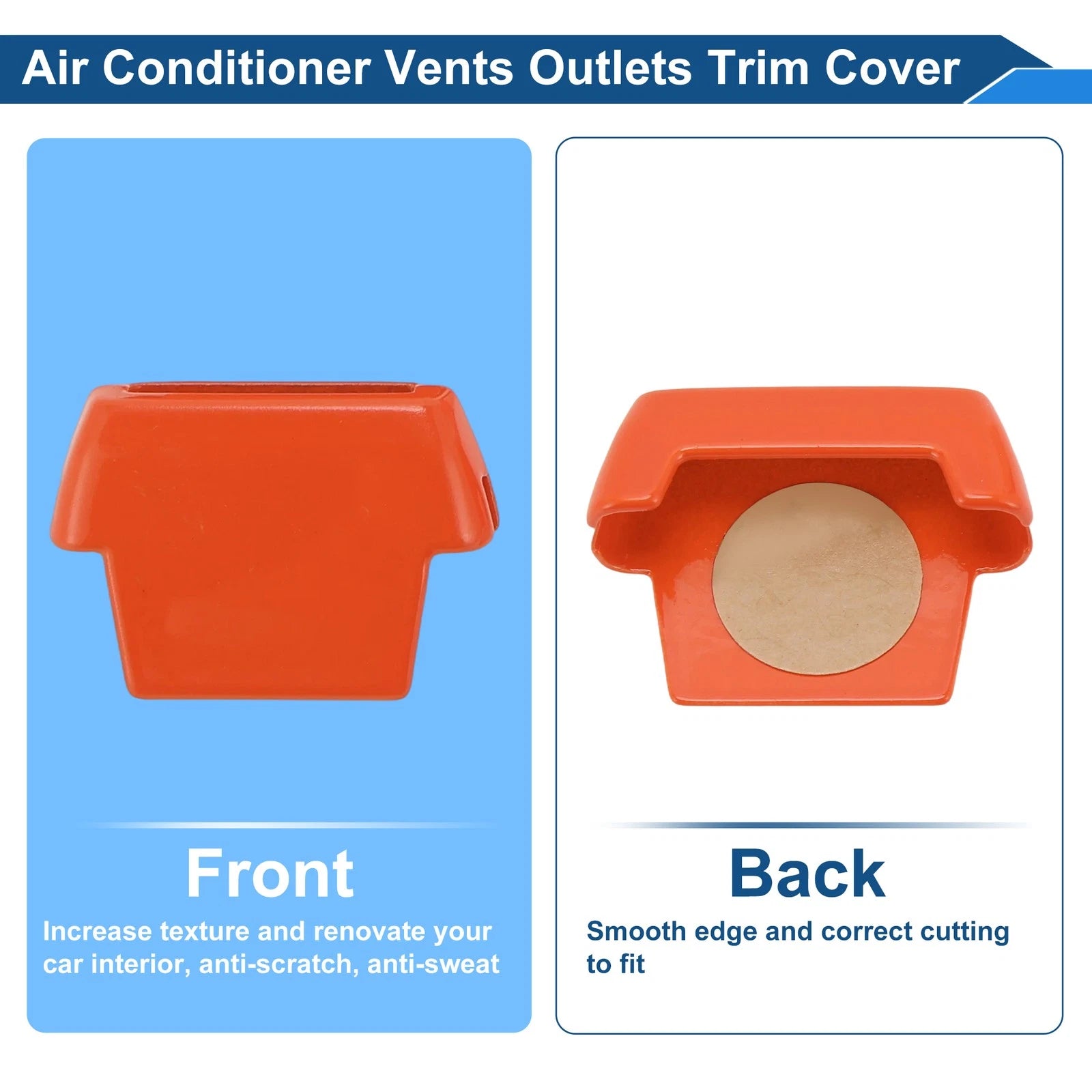 Set of 4 Air Condition Outlet Vent Trim Cover Frame for Ford Bronco (2021–2024) Orange