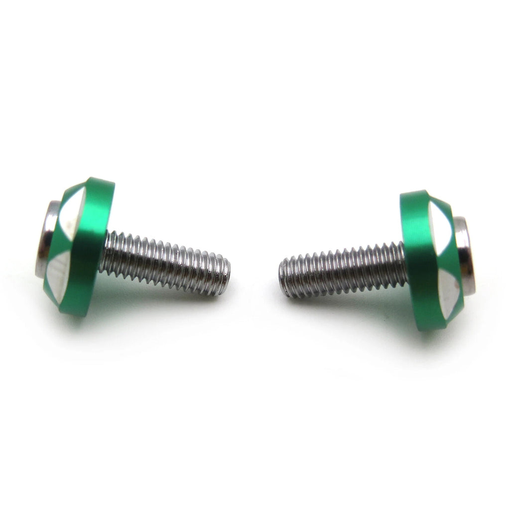 2X Metal Motorcycle License Plate Frame Bolt Screw Fastener Green