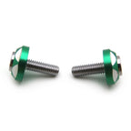 2X Metal Motorcycle License Plate Frame Bolt Screw Fastener Green