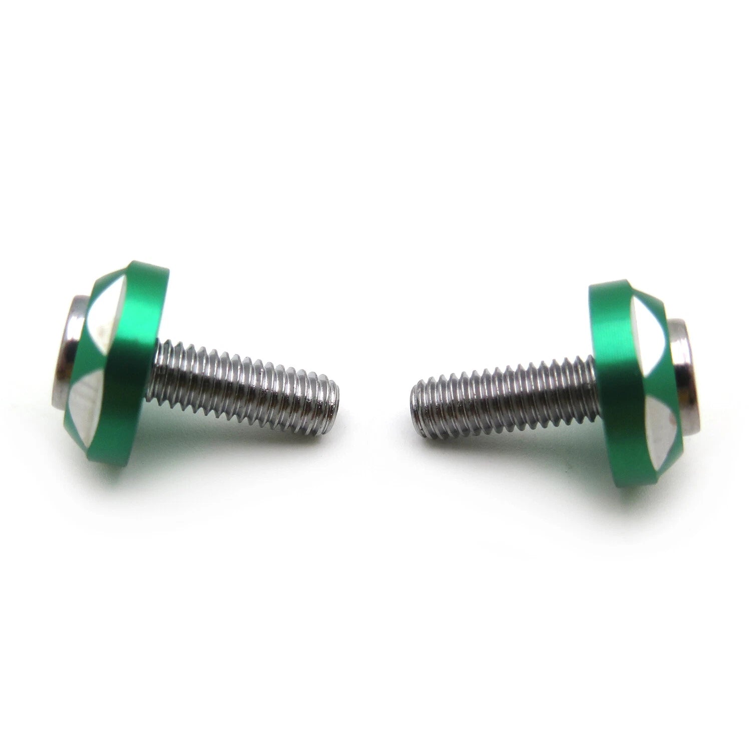 2X Metal Motorcycle License Plate Frame Bolt Screw Fastener Green