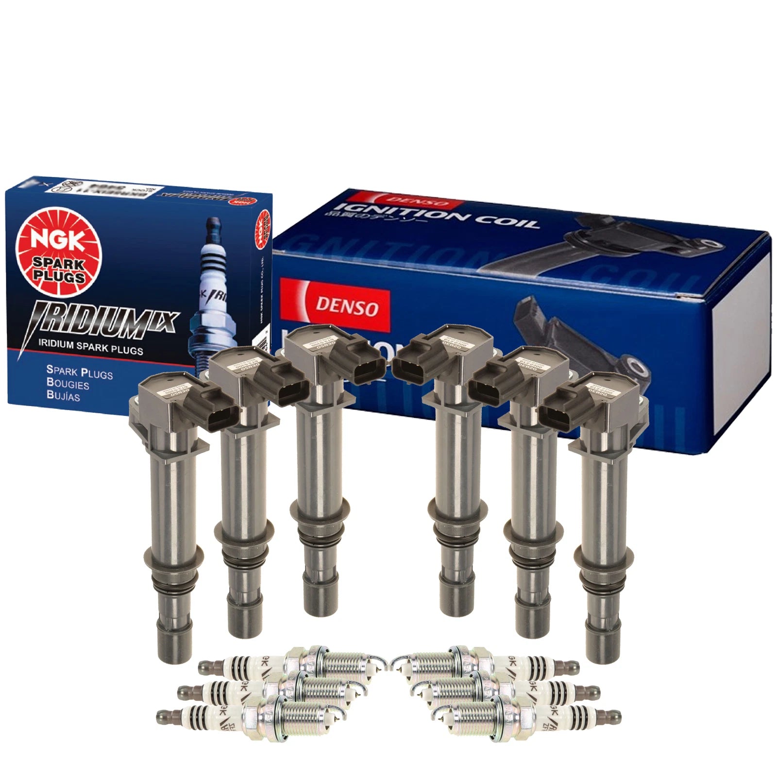 Set of 6 Ignition Coils & Spark Plugs for Dodge Jeep 3.7 V6 (2002–2010)