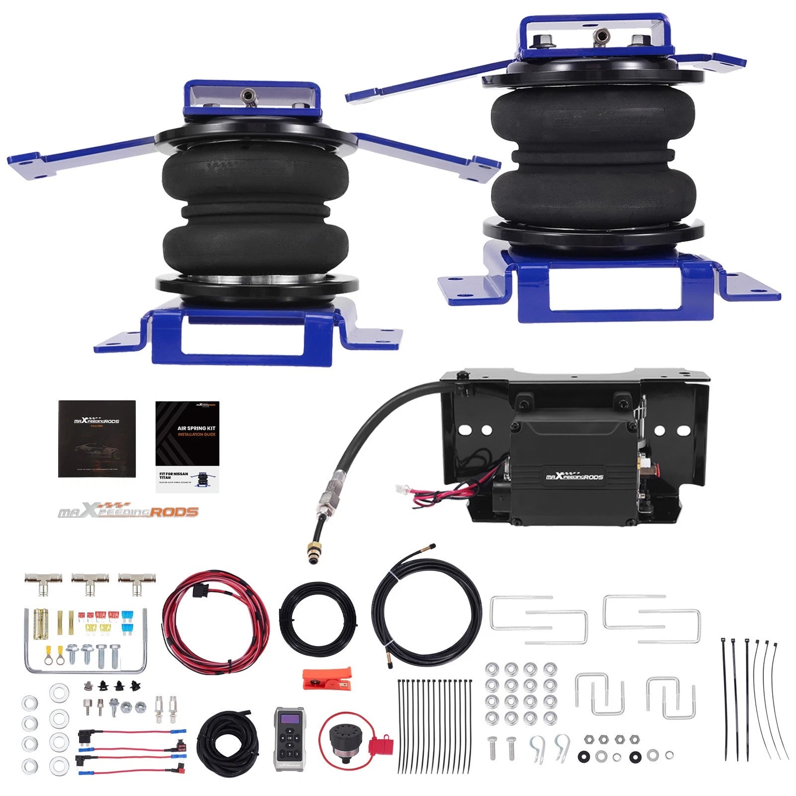 Air Springs Kit + Wireless Compressor for Nissan Titan SL (2017–2024)