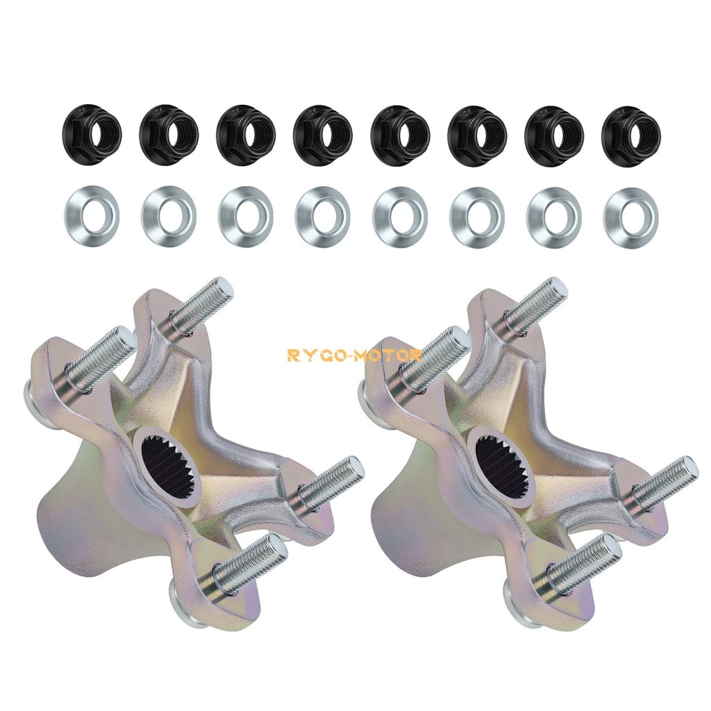 2 Rear Wheel Hubs & Flange Lug Nuts for Honda Sportrax 300 400 450 (1997–2009)