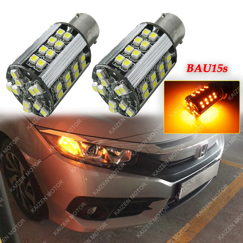 Canbus BAU15s PY21W Amber LED Turn Signal Bulbs for 2-Pack (50-SMD)