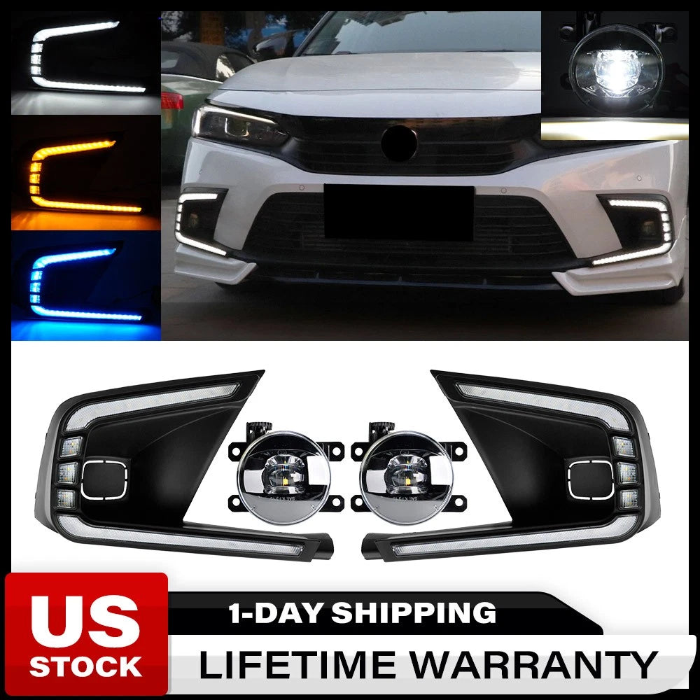 LED Fog Light Kit for Honda Civic (2022–2024) w/ DRL Turn Signal