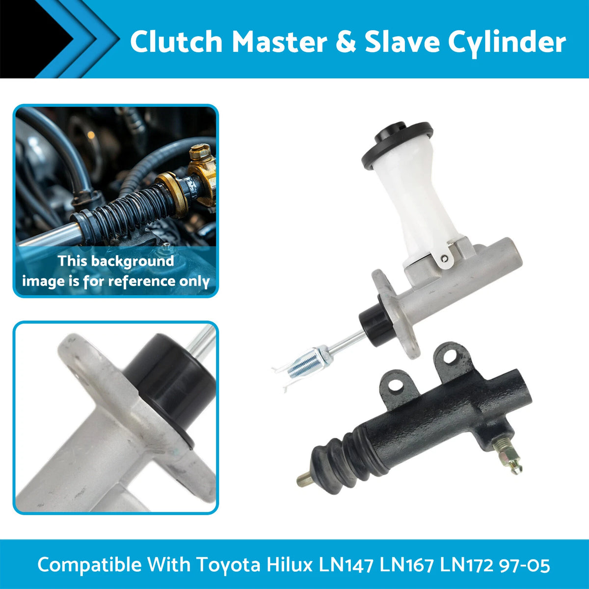 Clutch Master Slave Cylinder Kit for Toyota Hilux LN147R (1997–2005)
