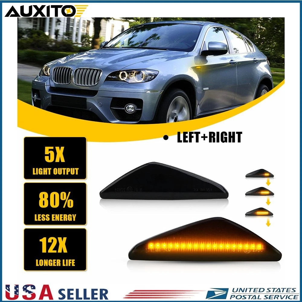 Smoked LED Fender Side Marker Light for BMW X3 F25, X5 E70, X6 E71 (2011–2017)