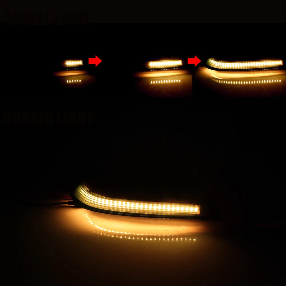 2X Smoked Black Lens Sequential Amber LED Side Mirror Lights for Chevy GMC