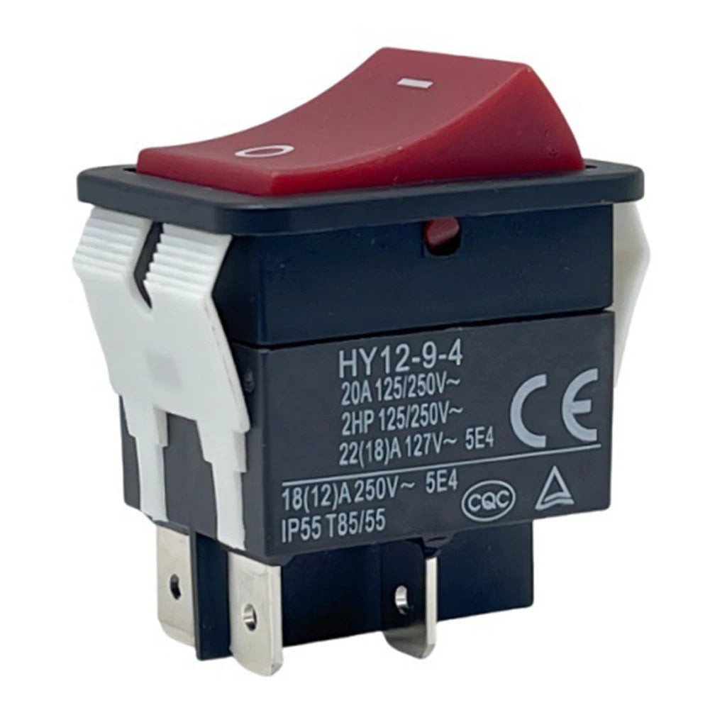 Rocker Switch 20A 125/250V AC HY12-9-4 for Woodworking Machines