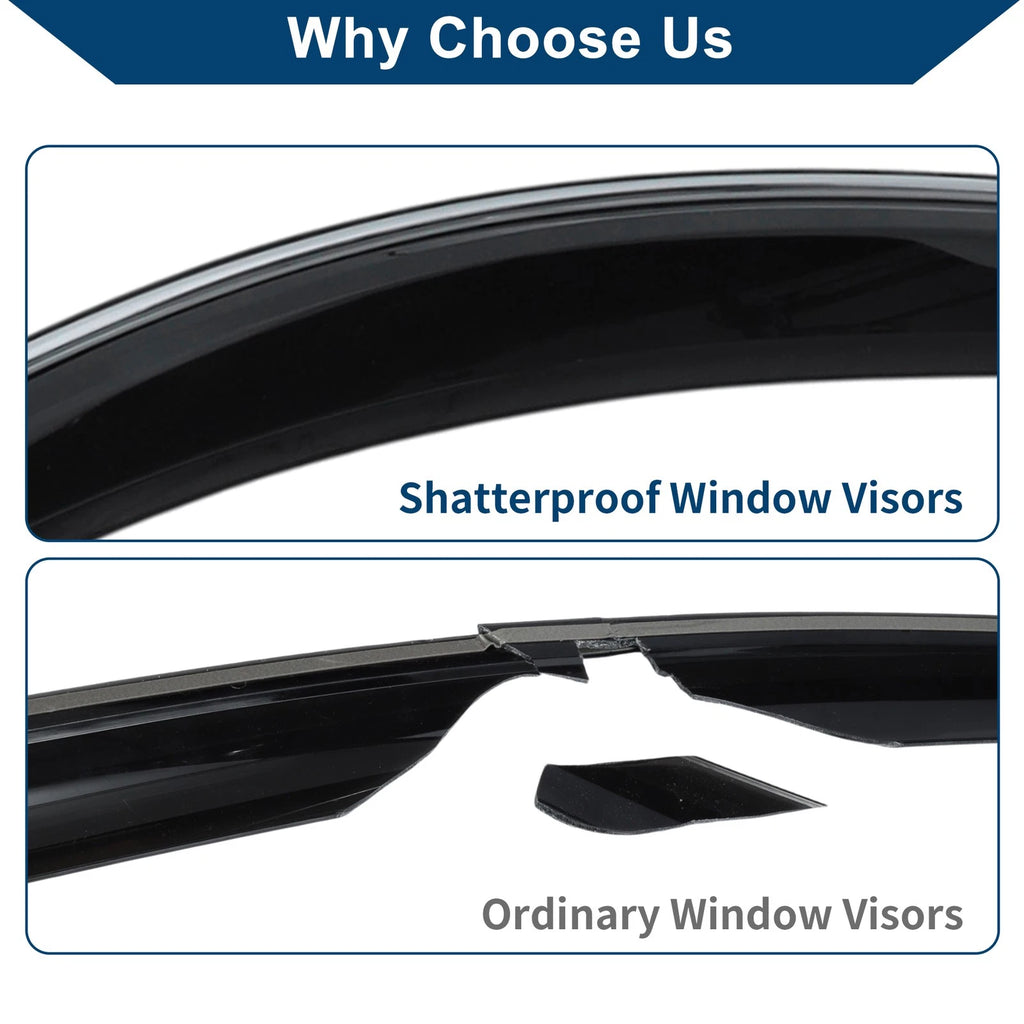 Set of 4 Window Deflectors for Hyundai Santa Fe (2007–2012)