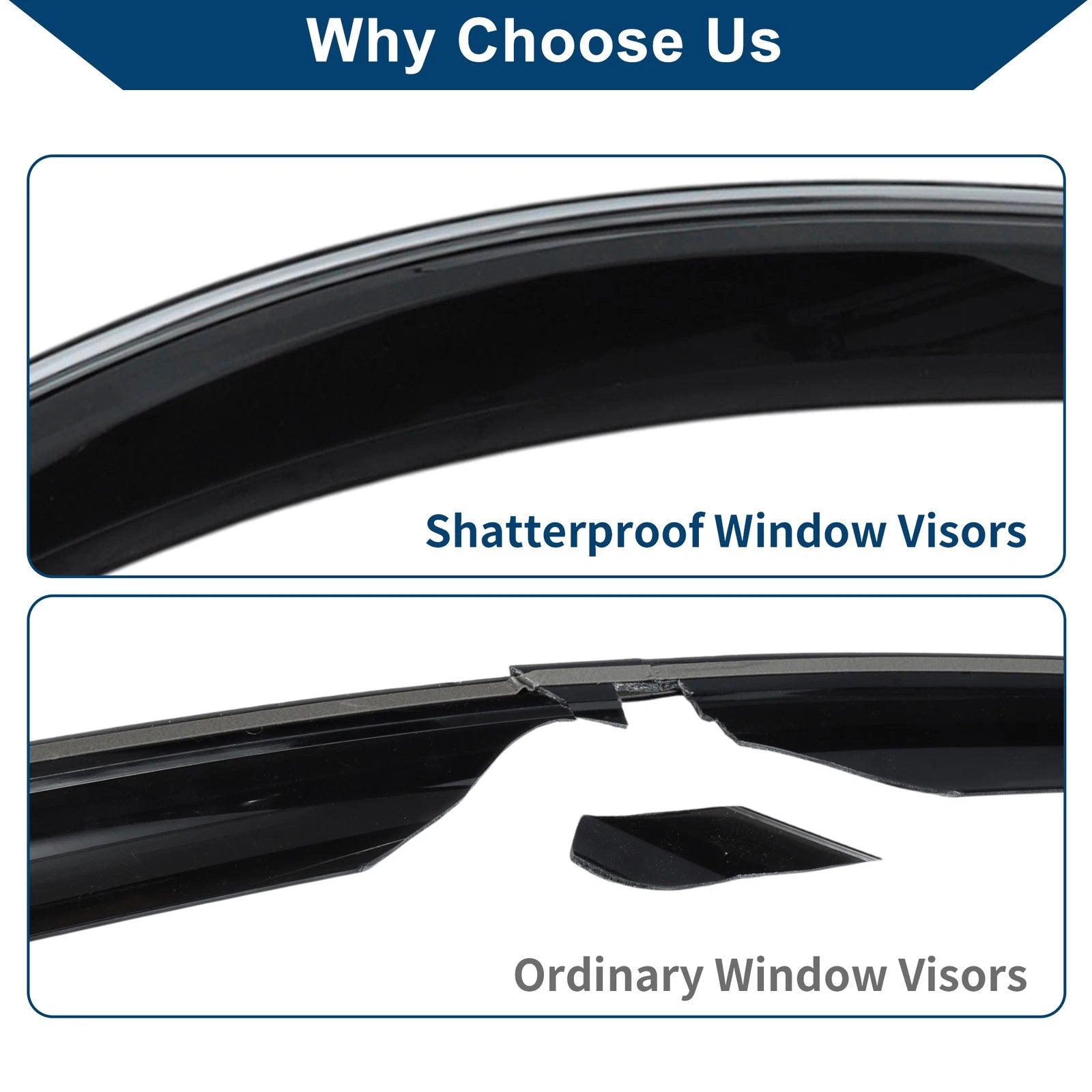 Set of 4 Window Deflectors for Hyundai Santa Fe (2007–2012)