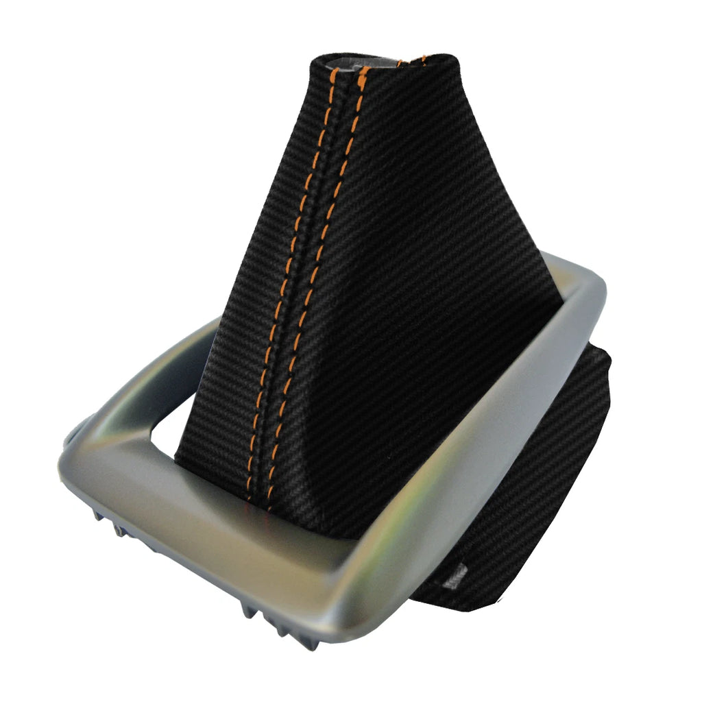 Automatic Shift Boot Cover for Mazda 3 (2014–2016) - Carbon Fiber, Orange Stitch
