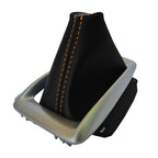 Automatic Shift Boot Cover for Mazda 3 (2014–2016) - Carbon Fiber, Orange Stitch