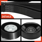 3X Serpentine Belt Drive Component Kit for Chevrolet GMC C3500HD (1999–2007)