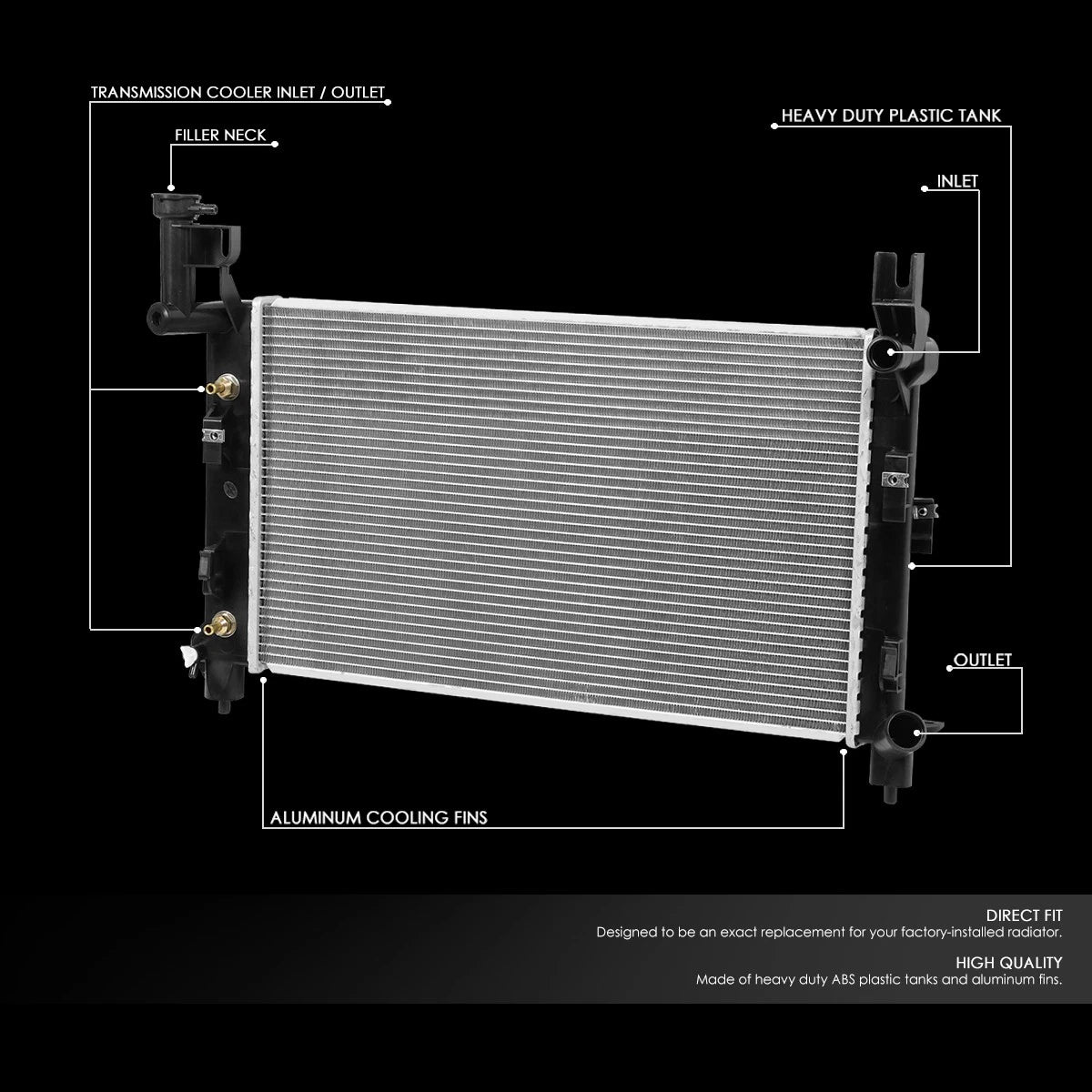 Aluminum Radiator for Chrysler Town & Country Caravan (1993–1995) DPI 1400