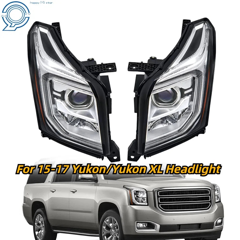 Projector Headlight Set for GMC Yukon (2015–2017) with LED DRL