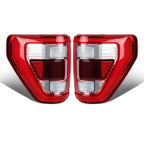 Set of 2 Full LED Tail Lights for Ford F-150 (2021–2023) Chrome W/Blind Spot