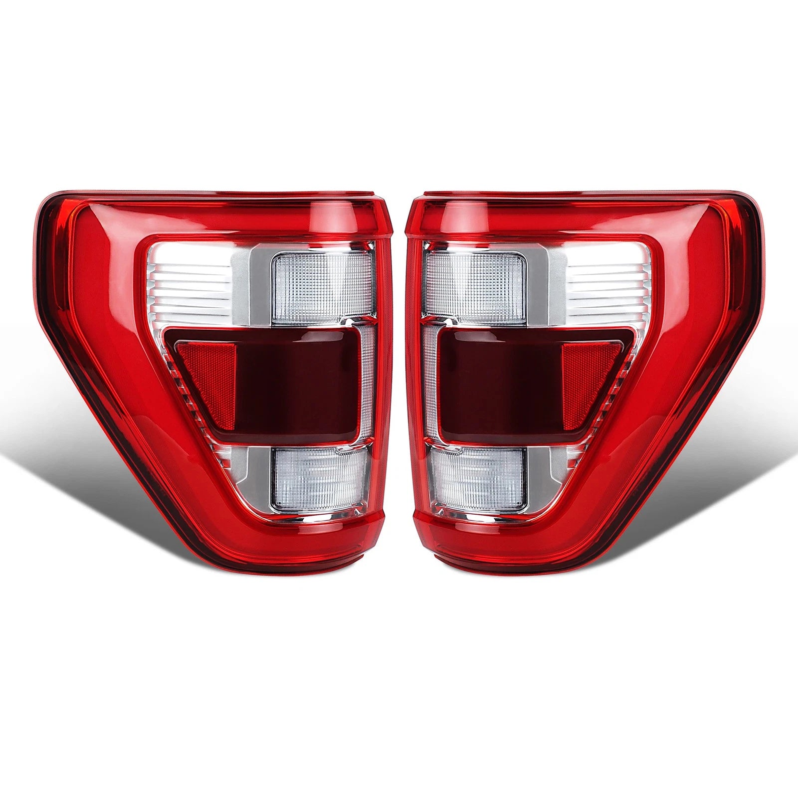 Set of 2 Full LED Tail Lights for Ford F-150 (2021–2023) Chrome W/Blind Spot