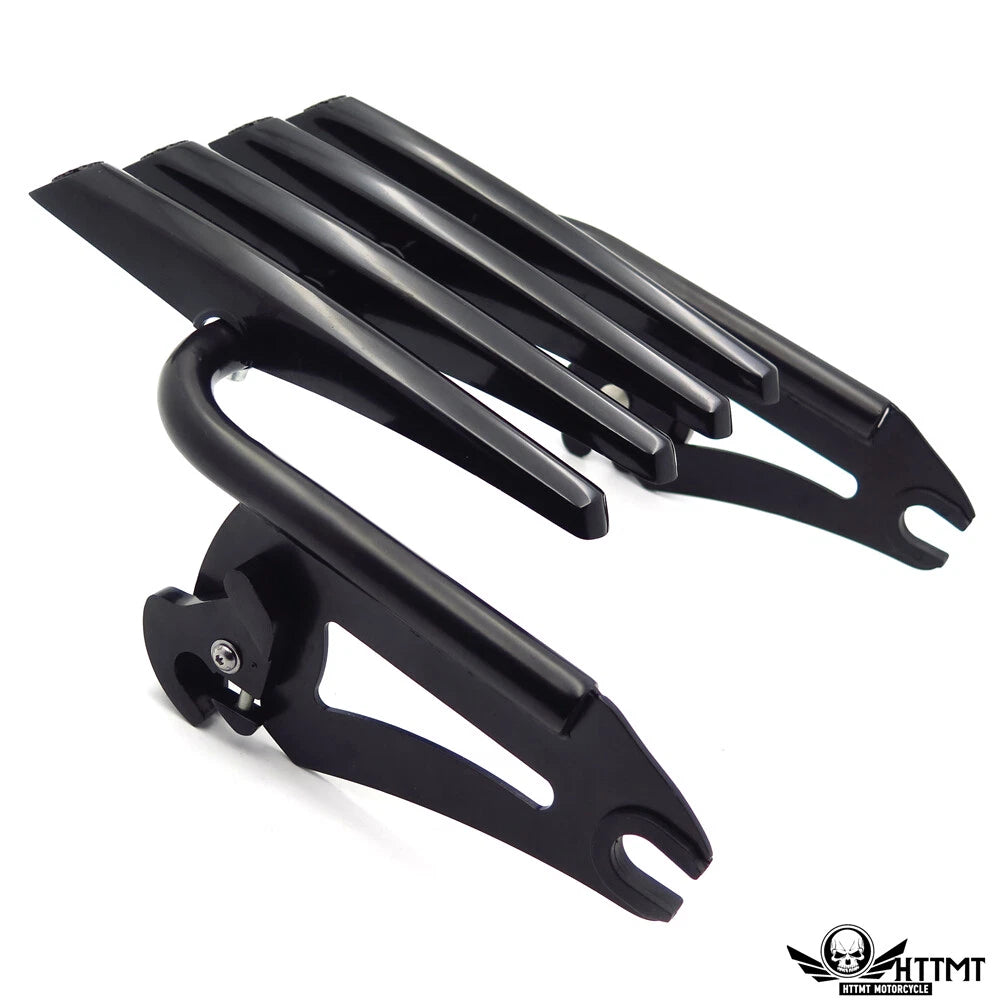 Black Skull Detachable Stealth Luggage Rack for Harley Touring (1997–2008)