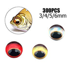 300pcs 3D Holographic Fishing Lure Eyes for Craft Kit (Various Sizes)