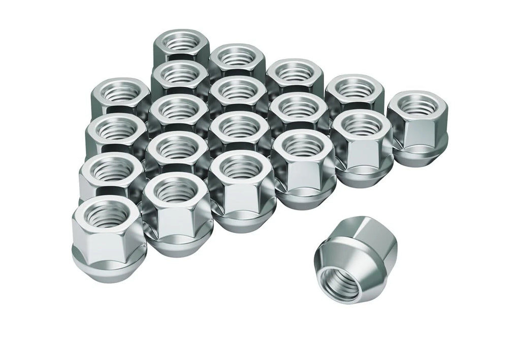 Set of 20 Open End Bulge Chrome Lug Nuts for Chevrolet Buick GMC Pontiac