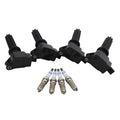 Set of 4 Ignition Coils & 4 Iridium Spark Plugs for Ford L4