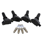 Set of 4 Ignition Coils & 4 Iridium Spark Plugs for Ford L4