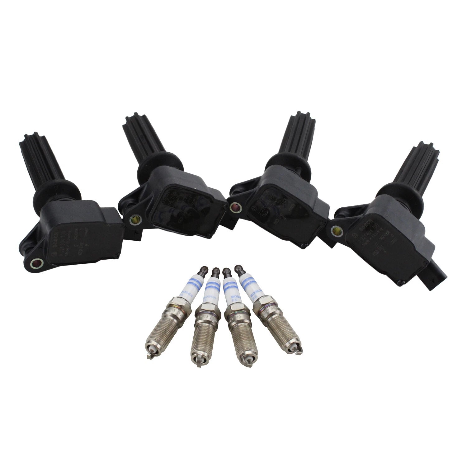 Set of 4 Ignition Coils & 4 Iridium Spark Plugs for Ford L4