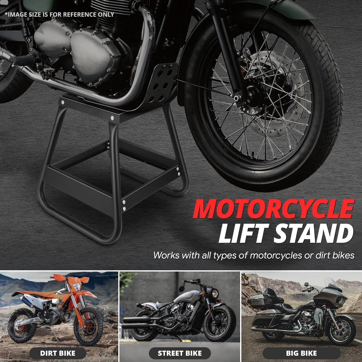 16 in Lift Height Motorcycle Panel Stand for Dirt Bike (1000 lbs Load)