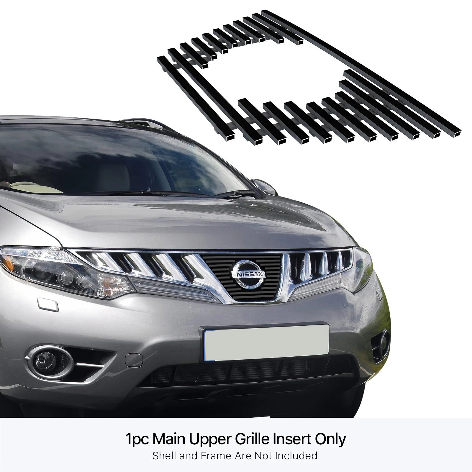 Stainless Black Billet Grille Insert for Nissan Murano (2009-2010)