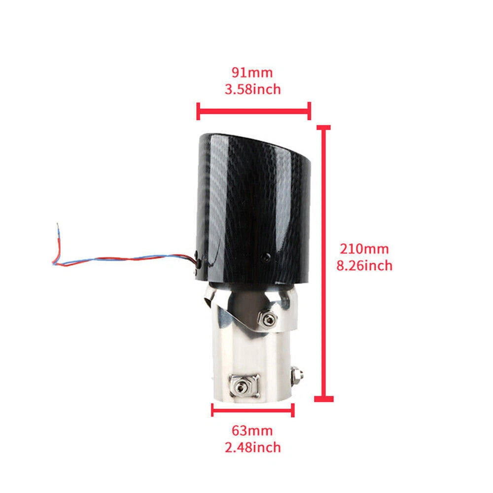 LED Luminous Muffler Tip Tail Pipe for Universal Cars (Carbon Fiber)