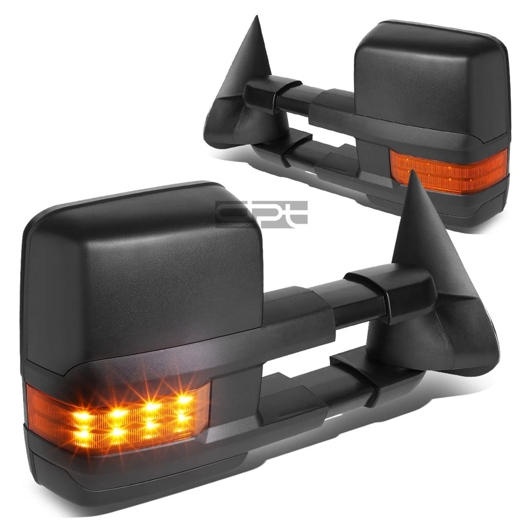 Towing Mirror Set for Silverado/Sierra (1999–2006) - Black, LED Light