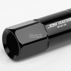 20 PCS Open End M12x1.25 60mm Tall Black Aluminum Lug Nuts + Adapter