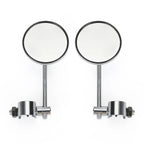4" Chrome Short Stem Round Clamp On Mirror for Universal Chopper Scooter