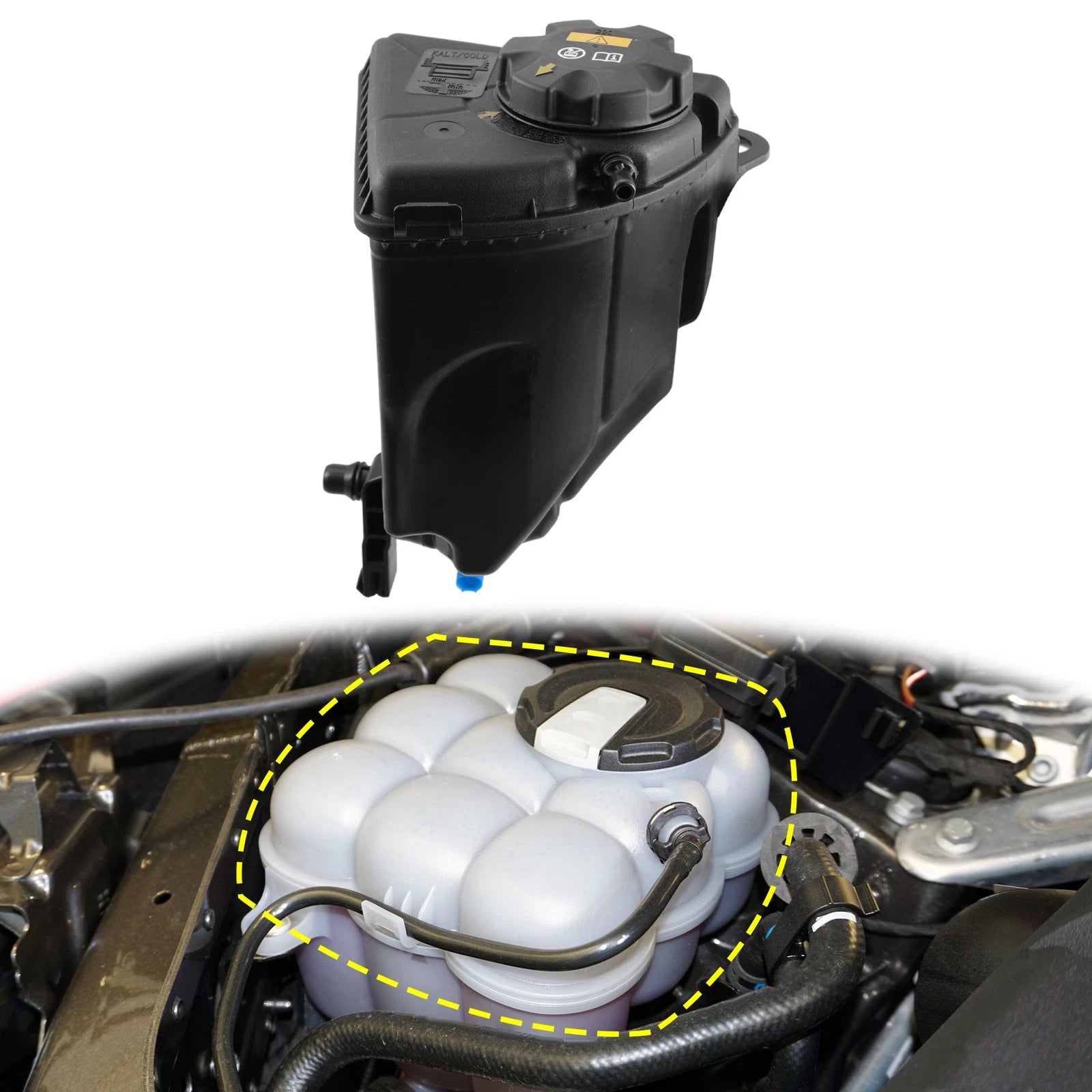 Coolant Radiator Reservoir Tank 17137601948 with Cap for BMW 550i (2006–2010)