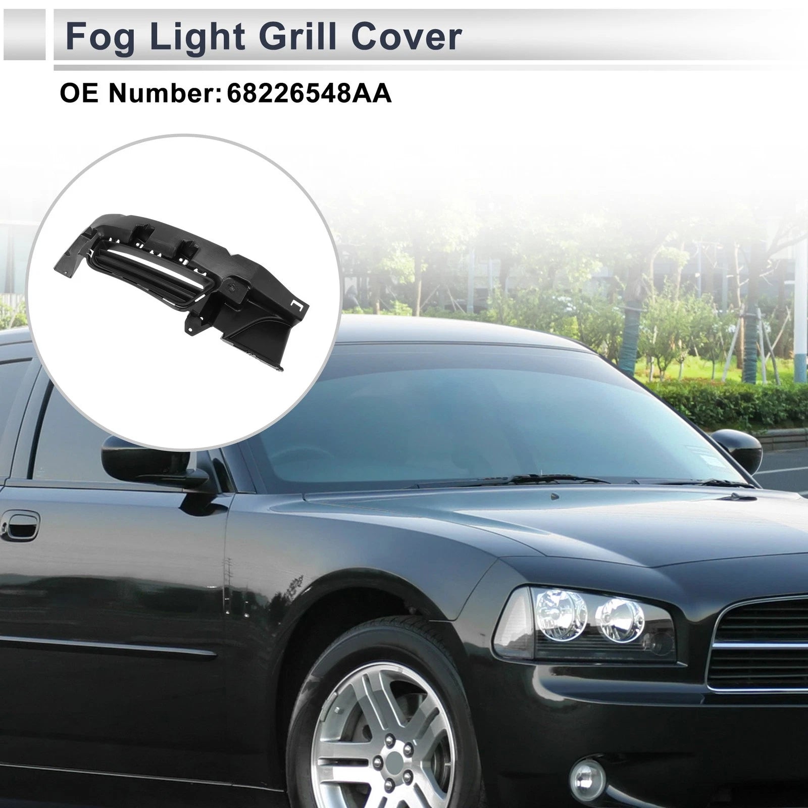 1 Pc Fog Light Grill for Dodge Charger (2015–2021) No. 68226549AA