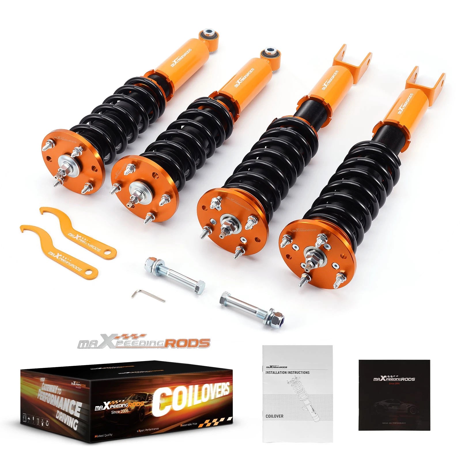 Set of 2 Front Rear Air Suspension Strut Shock for Jaguar XF (2007–2015)