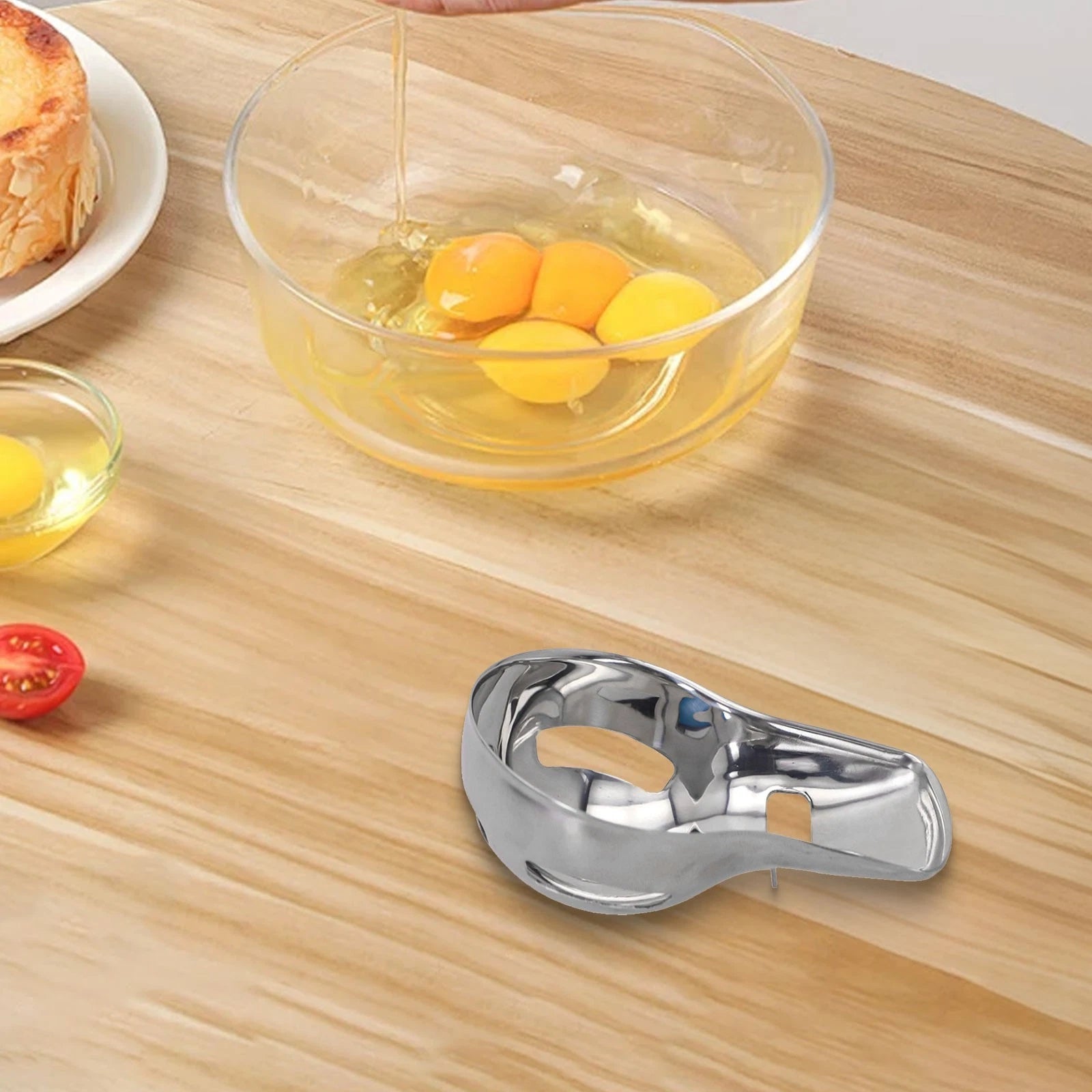 Stainless Steel Egg Separator for Cake and Pie Preparation