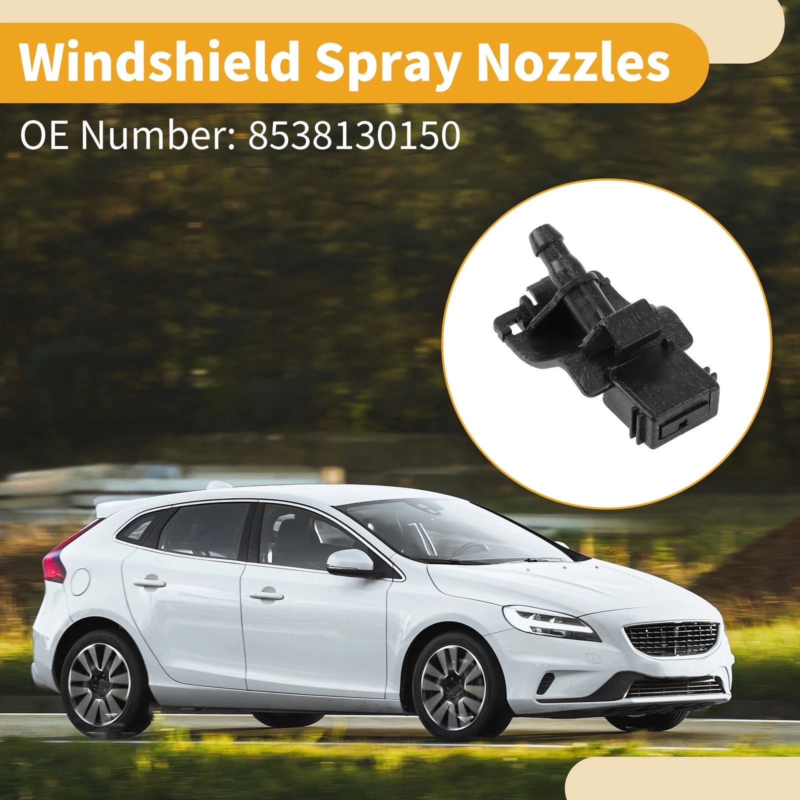 Set of 2 Front Windshield Washer Nozzles for Lexus RX (2010–2015) & LS (2008–2016) Black