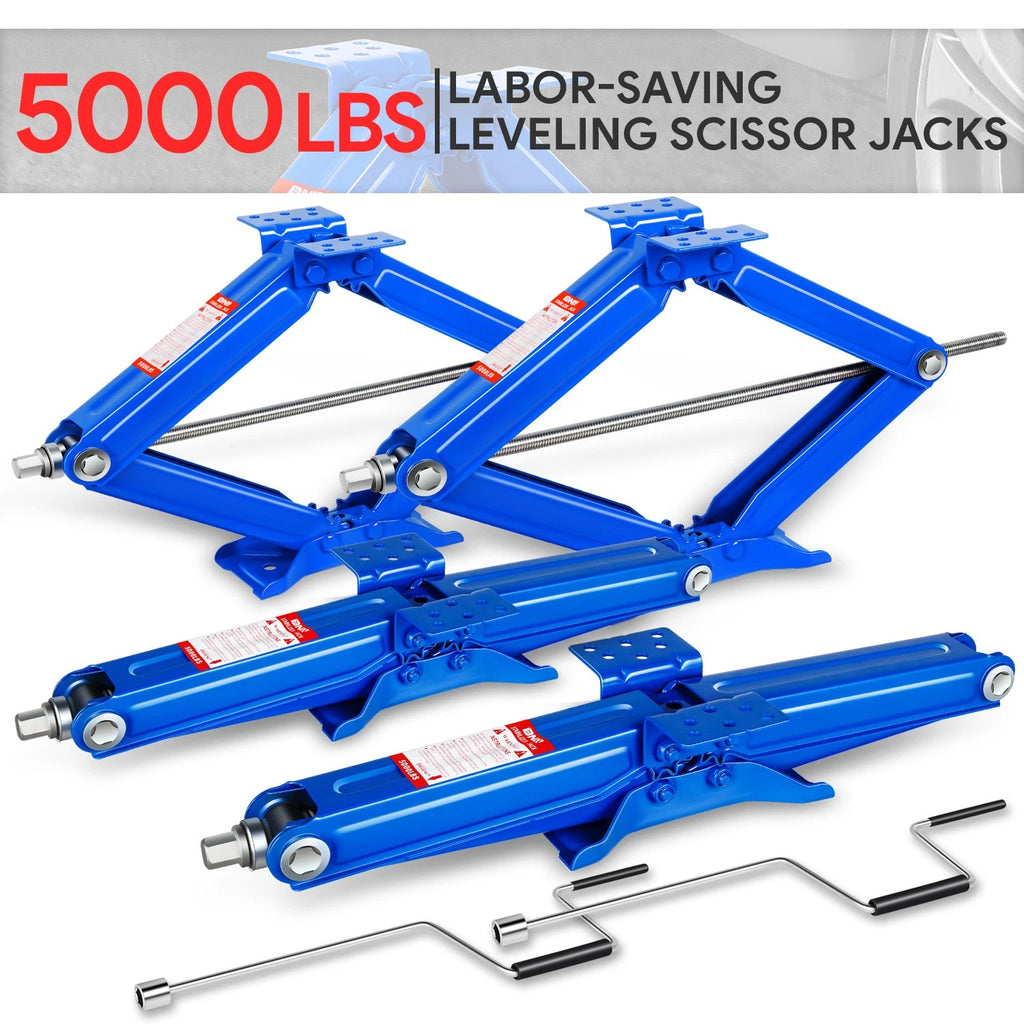 Set of 4 Stabilizer Leveling Scissor Jacks for RV Camper (24", 2.5 Ton)