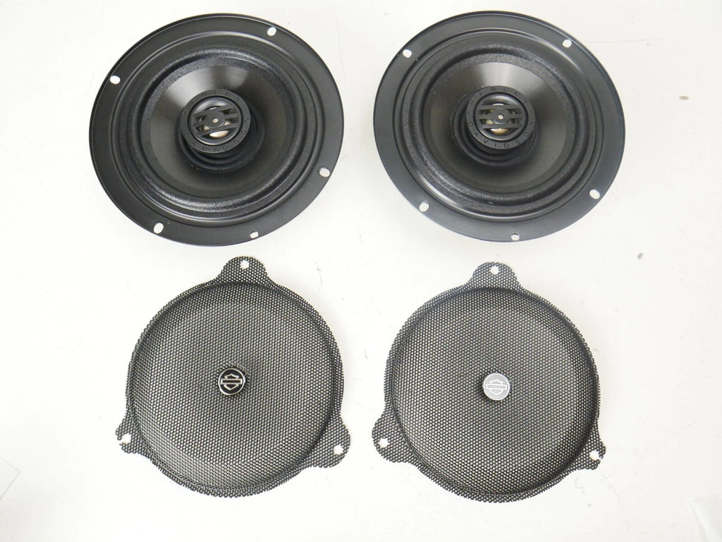 Set of 2 Front Fairing & Rear Tour Pak Speakers & Grills for Harley Touring (2014–2021)
