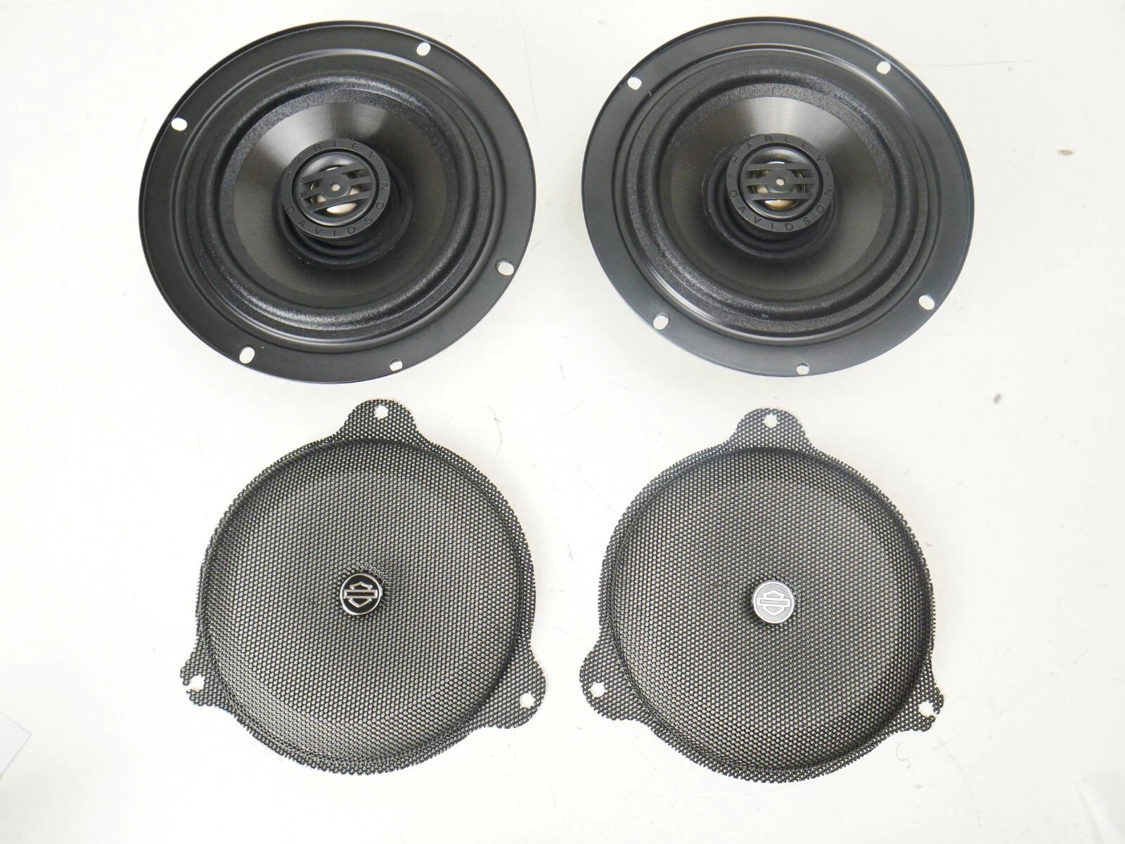 Set of 2 Front Fairing & Rear Tour Pak Speakers & Grills for Harley Touring (2014–2021)