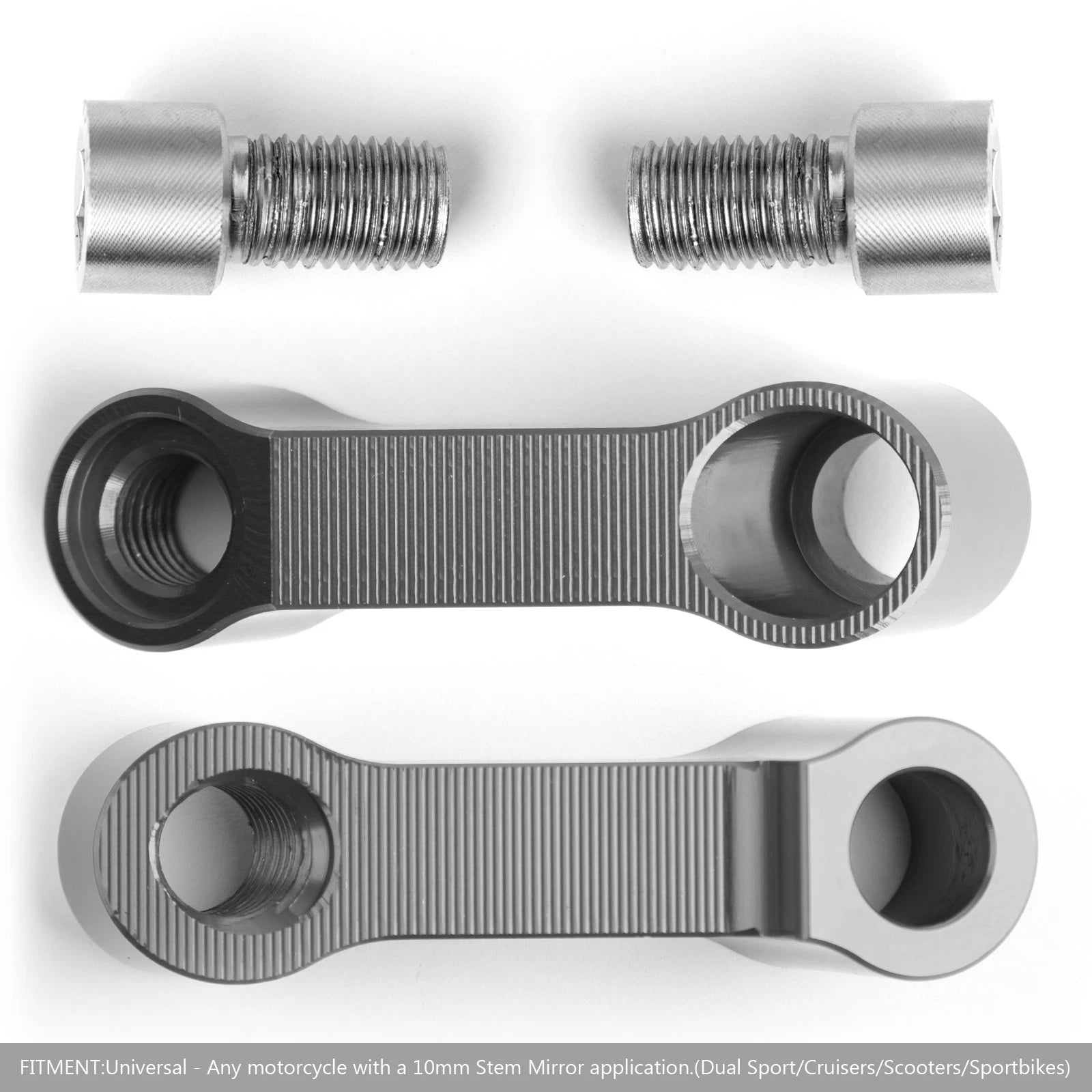 Pair of ALU Motorcycle Mirror Extenders for Honda (10mm)